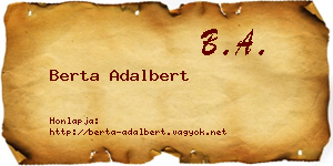 Berta Adalbert névjegykártya